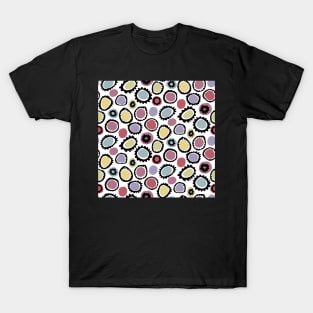 Modern Art Colorful Cog Blob Flowers T-Shirt